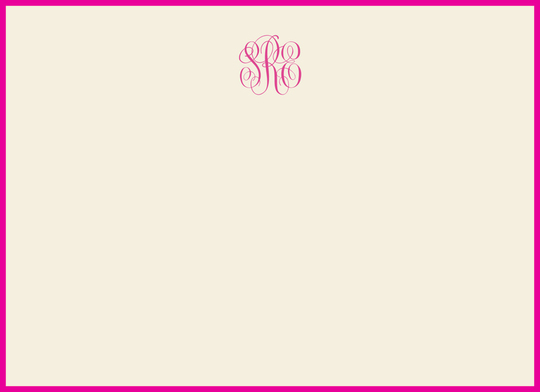 Triple Thick Classic Monogram Border Flat Note Cards